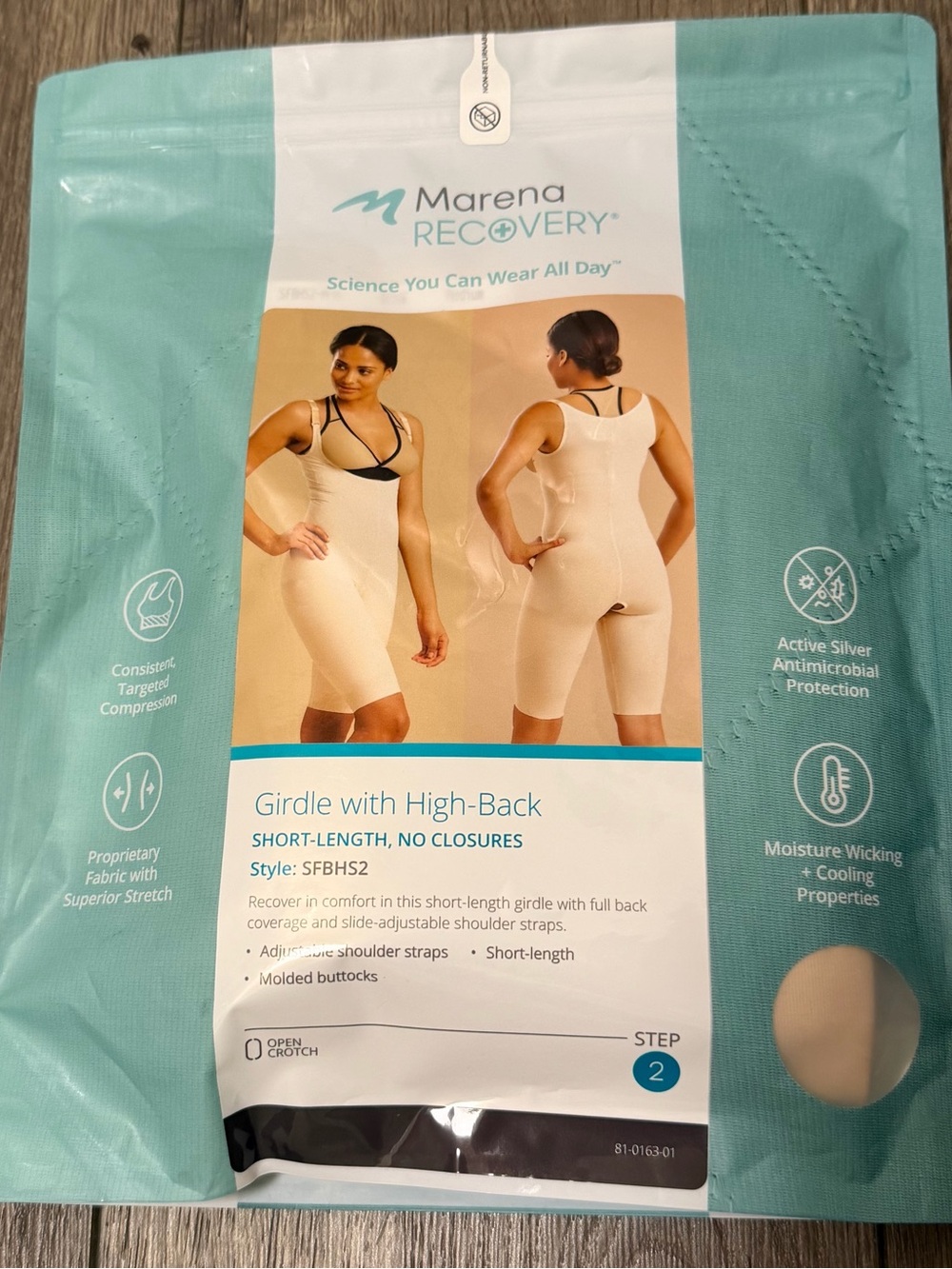 Marena Recovery Girdle High Back Short Length No Closures Beige Sfbhs2 Sz M Nwt — image 6 of 8